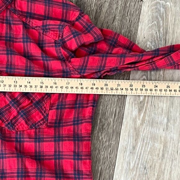 Abercrombie & Fitch Red Plaid Button Down Flannel Shirt Medium - Picture 6 of 11